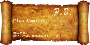 Plon Dominik névjegykártya
